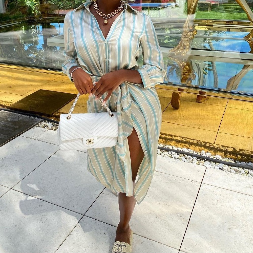 Silk midi wrap dress